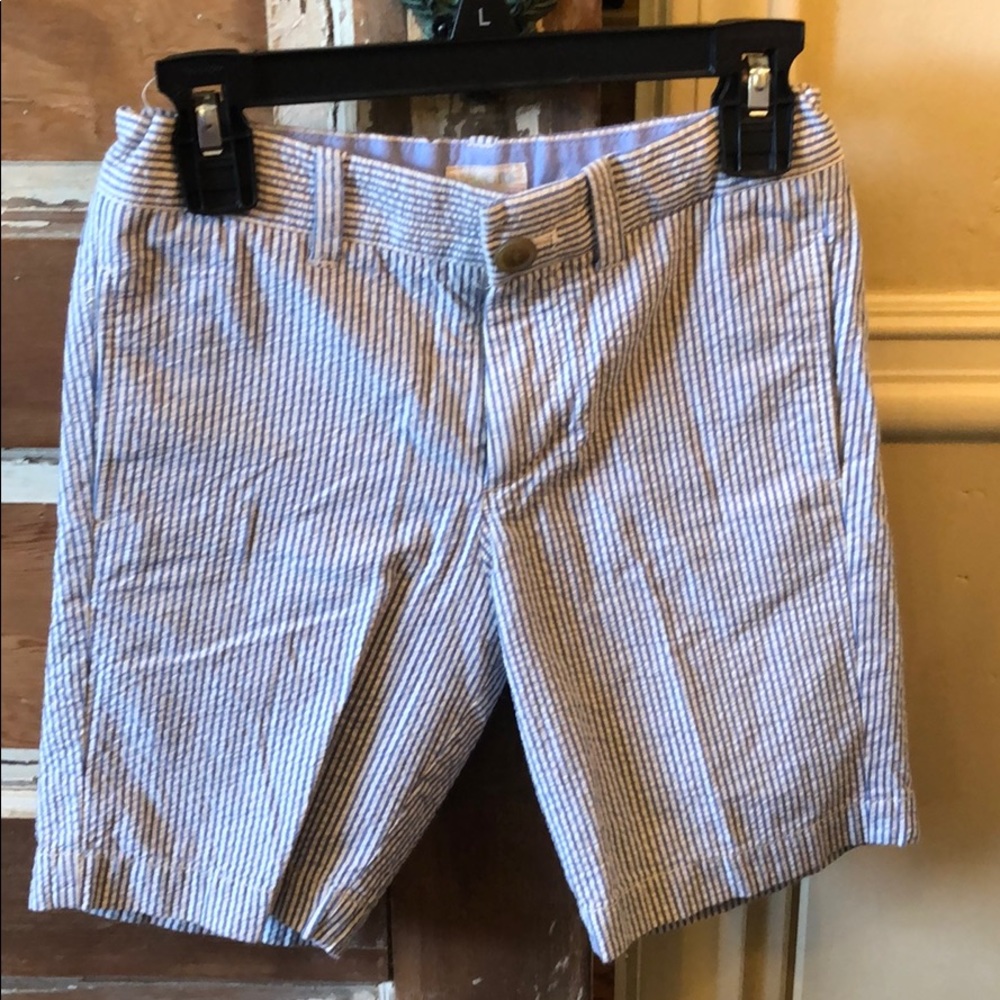 Boys blue pin stripe shorts size 7